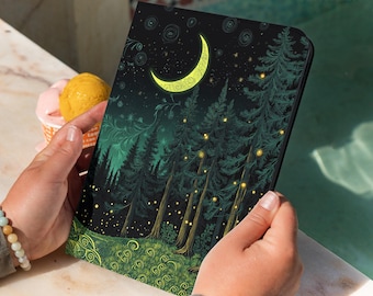 Magic moon forest case for iPad Air 6 5 4, iPad Mini 7 6 iPad 2024 2022 Cover Fits iPad Pro 11 12.9 iPad 10th 9th 8th Gen Folio Stand gli008