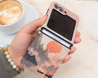 Japanese sunset Tough case for Samsung Galaxy Z Flip 6 Samsung Z Flip 6 protective Samsung Z Flip 8 7 FE Flip 6 gift cover gl022