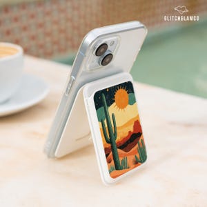 Kaktus Wüste Magsafe Geldbörse für iPhone 13 pro max iPhone 16e 14 iPhone 16 iPhone 15+ iPhone 12 xr SE Magnetkartenständer Tasche gllm012
