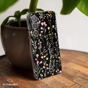 Dark botanical case for Samsung Galaxy S24 S25 S23 fe 5g S22 plus S21 Ultra S20 Note 20 10 9 8 Samsung A16 A56 A26 A52 5g A51 A53 A71 gl003