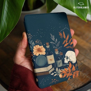 Etui z motywem czaszki i kwiatów na Kindle Colorsoft 2024 Paperwhite 12. generacja 11. 6,8" 7 cali KPW Scribe 2025 Oasis 3 Cover