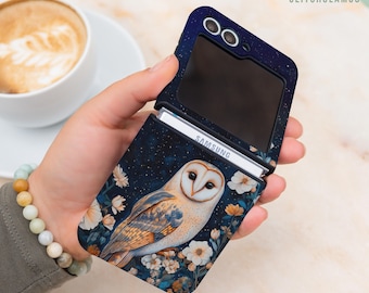 Owl floral Tough case for Samsung Z Flip 6 Galaxy Z Flip 6 protective Samsung Z Flip 7 FE Flip 6  botanical bird gift cover gl027