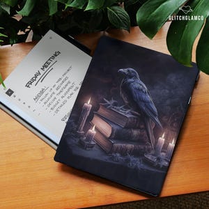 Black raven case for reMarkable Paper pro 11.8&quot; reMarkable 2 10.3&quot; Protective Folio Flip with Built-in Pen Holder Slot, Custom Gift gli042