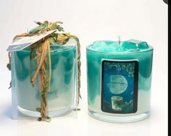 Esaurito! Candela in gel al Matcha Latte ghiacciato: guarigione con cristalli di luna, profumo di caffè