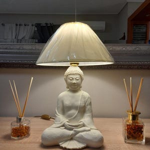 Buddha Figurine Table Lamp | Zen Home Decor | Unique Meditation Lighting