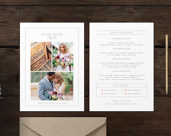 rack card template for photographers wedding photographer etsy