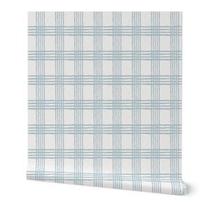 Preppy Plaid Wallpaper for Modern Homes, Nurseries, & Playrooms, Removable Peel and Stick Wallpaper, Wall Decor in Blue and White