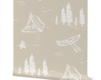 Outdoor Adventure Wallpaper for Baby & Kids - Removable Peel and Stick Wall Mural for Nursery Decor - Camping Themed Kids Room