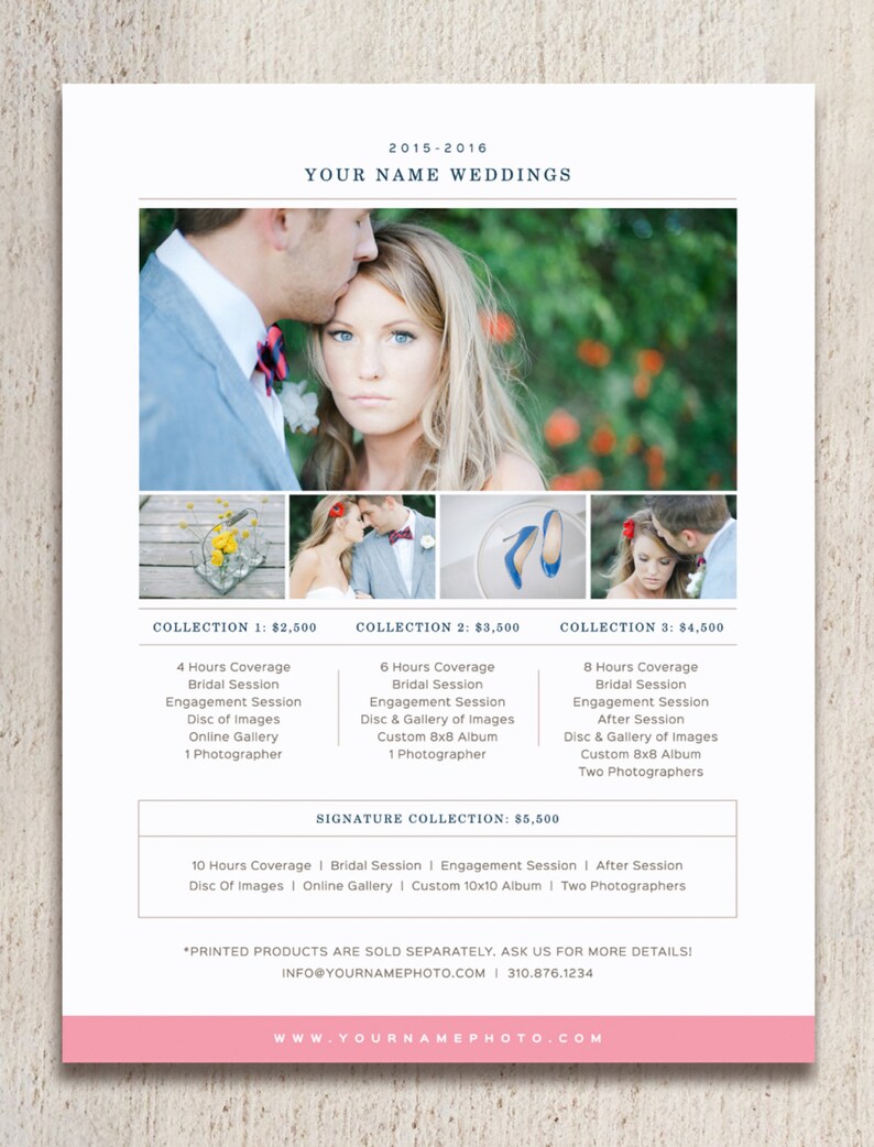 Photography Price List Template Pricing Guide Templates Etsy