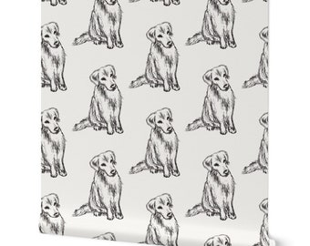 Golden Retriever Wallpaper for Dog Lovers & Modern Homes - Removable Peel and Stick Wallpaper for Hotels, Dorms, and Kids Nursery Decor