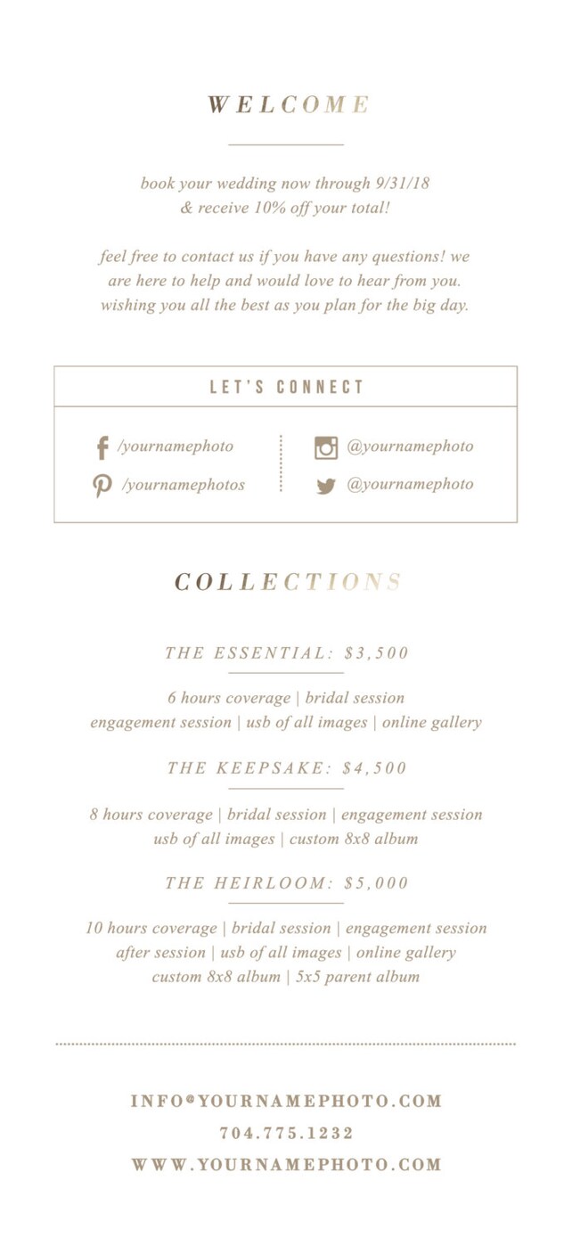 rack card template for photographers wedding photographer brochure