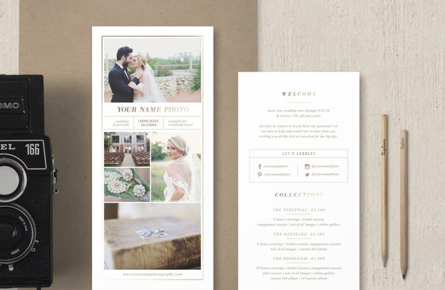 rack card template for photographers wedding photographer brochure