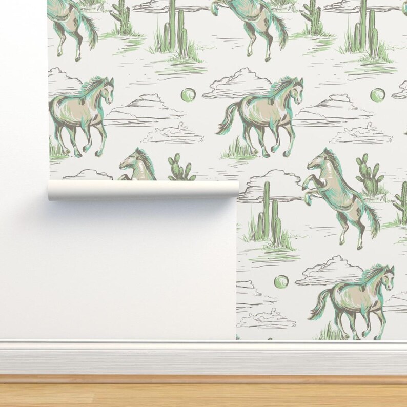 Buy Western Wallpaper Mural, Cowboy Wall Art, Horse Wallpaper