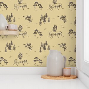 woodland animals wallpaper for babies and kids - removable peel & stick wallpaper designs - handdrawn forest creatures birds, squirrels, mushrooms, & trees for outdoor enthusiasts & nature lovers - wall decor for baby girls and baby boys