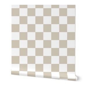 Beige Checkered Peel and Stick Wallpaper: Gender Neutral Nursery Decor
