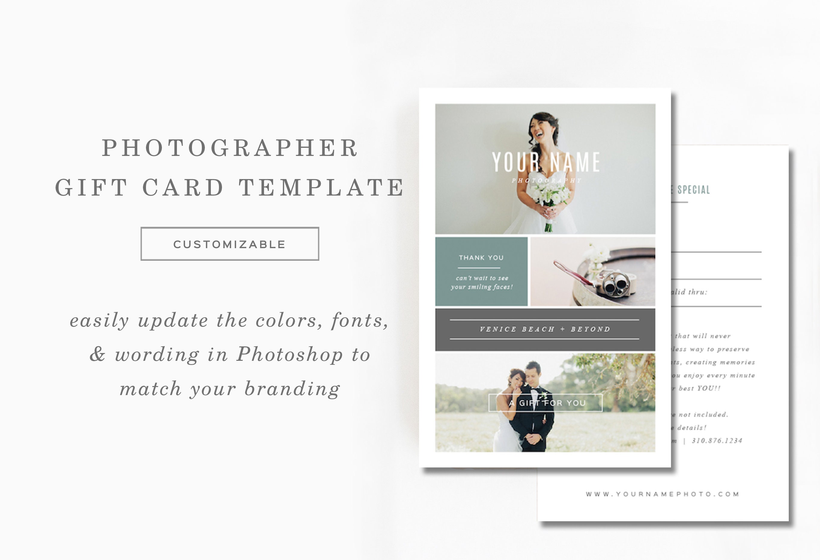 Photography Gift Card Template Wedding Photography Marketing Etsy