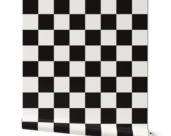 Custom Checkered Wallpaper in Colors of Your Choice - Removable Peel and Stick Wallpaper - Modern Check Pattern - Removable Peel and Stick