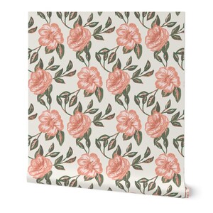 Rosa Blumen-Tapete, Blumen-Aquarell-Tapete für Baby-Mädchen-Kinderzimmer, entfernbares Peel & Stick-Weinlese-Blumen-Tapeten-Design