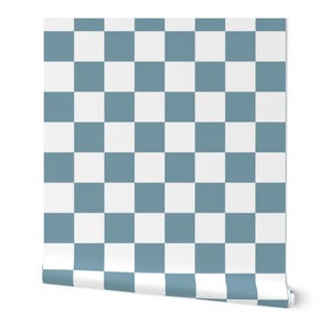 Blue Checkered Wallpaper for Nursery or Kids Room, Removable Peel and Stick Wallpaper, Modern Checker Wall Art, Babies & Kids Wallpaper
