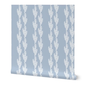 Coastal Blue Coral Wallpaper, Ocean-Inspired Removable Wall Mural for Beach House & Nautical Home Decor