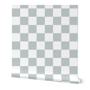 Geometrische karierte Tapete in Blau & Weiß - Abnehmbare Tapete - Modernes Karomuster
