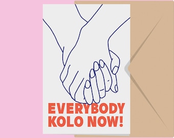 Everybody Kolo Now! | Cestitka, Razglednica, Poklon | Balkan Card Serbia Croatia Bosnia
