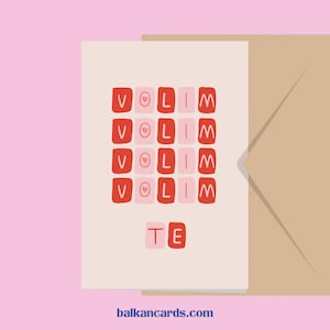 Volim Te - Grußkarte | Cestitka, Razglednica, Poklon | Balkan Card Serbia Croatia Bosnia