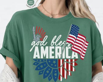 Comfort Colors® God Bless America Shirt, 4th of July 2025 Shirt, Freedom Shirt, Fourth Of July Shirt, Patriotic Tee, Independence Day Shirt