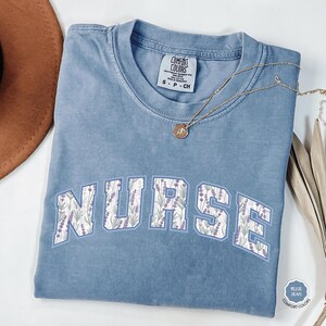 Nurse Comfort Colors® Floral Shirt, Toile Nurse Shirt, RN Shirt, Nurse Graduation Gift, Nurse Week Shirt, Nurse Appreciation, Gift For Nurse