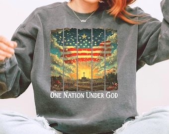 Comfort Colors One Nation Under God Shirt: American Pride USA Tee