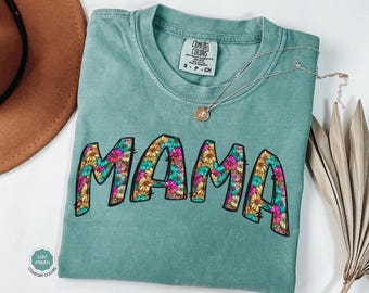 Comfort Colors® Vintage Floral Mama T-Shirt, Mama T-Shirt, Mothers Day Gift, Mama Tee, Graphic Tee, Women's T-Shirts, Baby Announcement