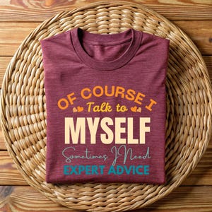 Funny T Shirt Men, Funny Gifts For Him, Cool T Shirt, Sarcastic Tshirt, Funny Mens Shirt, Of Course I Talk To Myself Need Expert Advice Rude