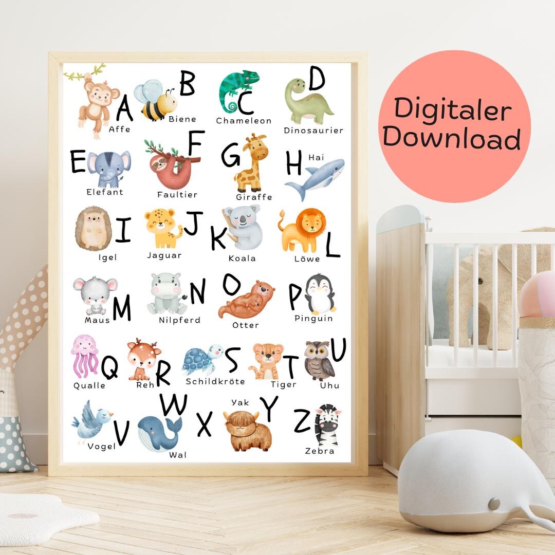 Children's "abc" Poster With Animals Alphabet Poster for Children — free download