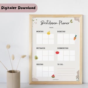 Planejador de lancheira para crianças I Planejador de lancheira I Planejamento de refeições I Organização familiar I Ajudante do dia a dia I Download digital I Para imprimir
