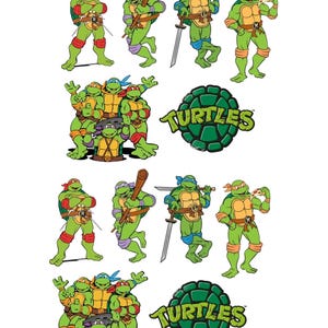 TMNT Cupcake Toppers – Teenage Mutant Ninja Turtles Party Decorations – Custom Colors – Ships Free with Cake Topper Order