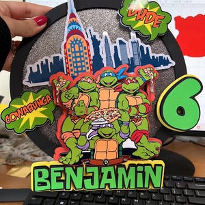 Ninja Turtles Cake Topper - Turtle Cake Topper - Personalized Turtle Cake Topper - Custom Turtle Cake Topper - TMNT Cake Topper
