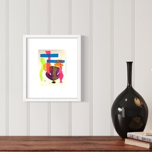 Pop Art Linocut Abstract Print "Abstract No. 1” 2023 | 6”x8" | Original Artist | Printmaking Archive Paper | Linoprint | Printmaking