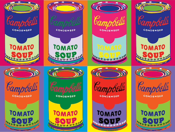Campbell s Tomato Soup POP ART Digital Download 8up 18x24 Warhol style Pop Art Modern Art Funky Colorful Retro