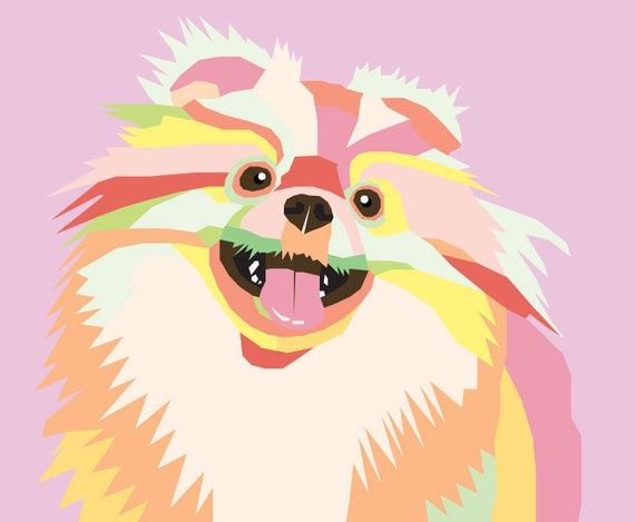 Pomeranian POP ART Digital Download Wpap Warhol-Style Pop Art.