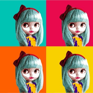 Lilou POP ART Digital Download 4up | Warhol-style Pop Art | Modern Art | Funky | Colorful | Design | Abstract