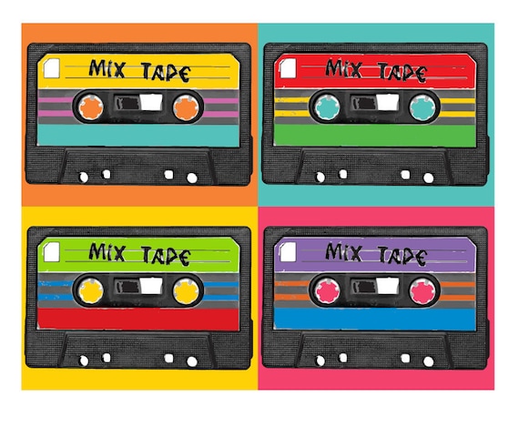 Retro Cassette Tape POP ART Digital Download 4up Warhol-style Pop Art  Modern Art Funky Colorful Design Vintage Computer - Etsy