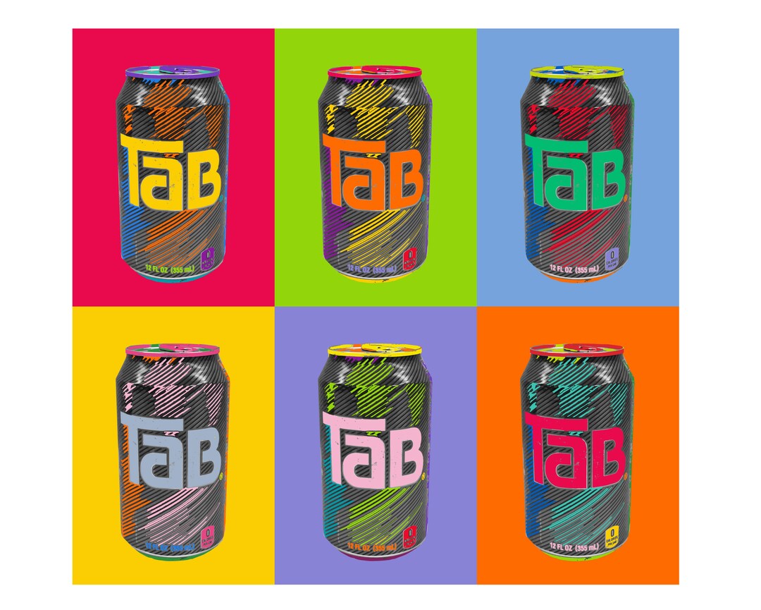 TAB Soda Can POP ART Digital Download 6up Warholstyle Pop Art Modern