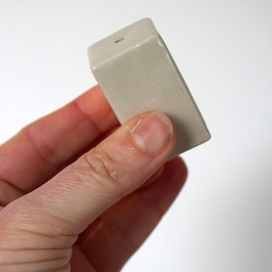 Handcrafted small rectangular light pulls geometric design glazed in your choice of colour