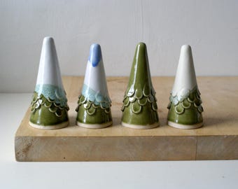 Handmade freestanding ceramic Christmas tree for your mantle or table centrepiece