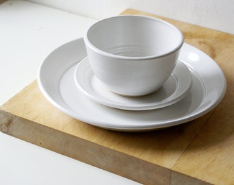 Set of two pottery place settings in your choice of colour customised dinnerware