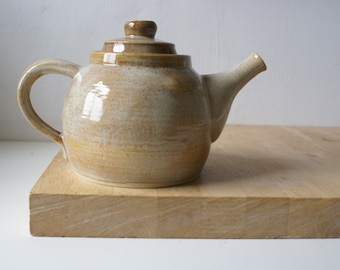 Handmade stoneware teapot glazed in grey