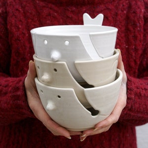 Customisable wren shaped yarn bowl for knitting and crochet projects image 2