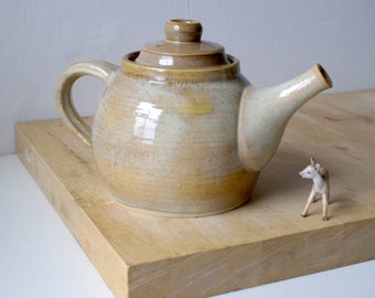 Handmade stoneware teapot glazed in grey