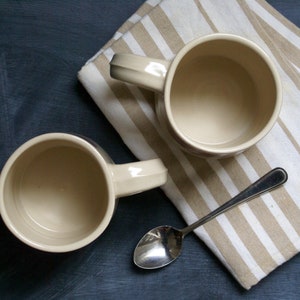 Set of two wheel thrown mugs with hand painted brushstroke colours for your tea break image 6