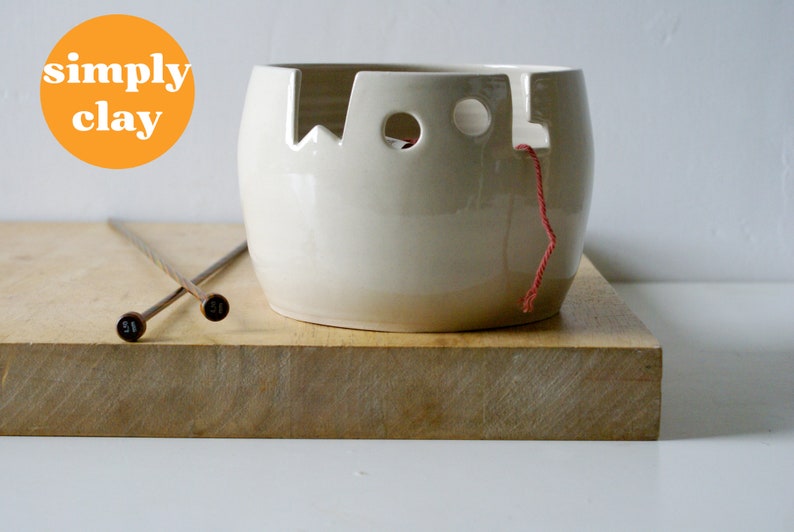 Ceramic pottery Wool yarn bowl for knitting personalised in your choice of colour Simply clay